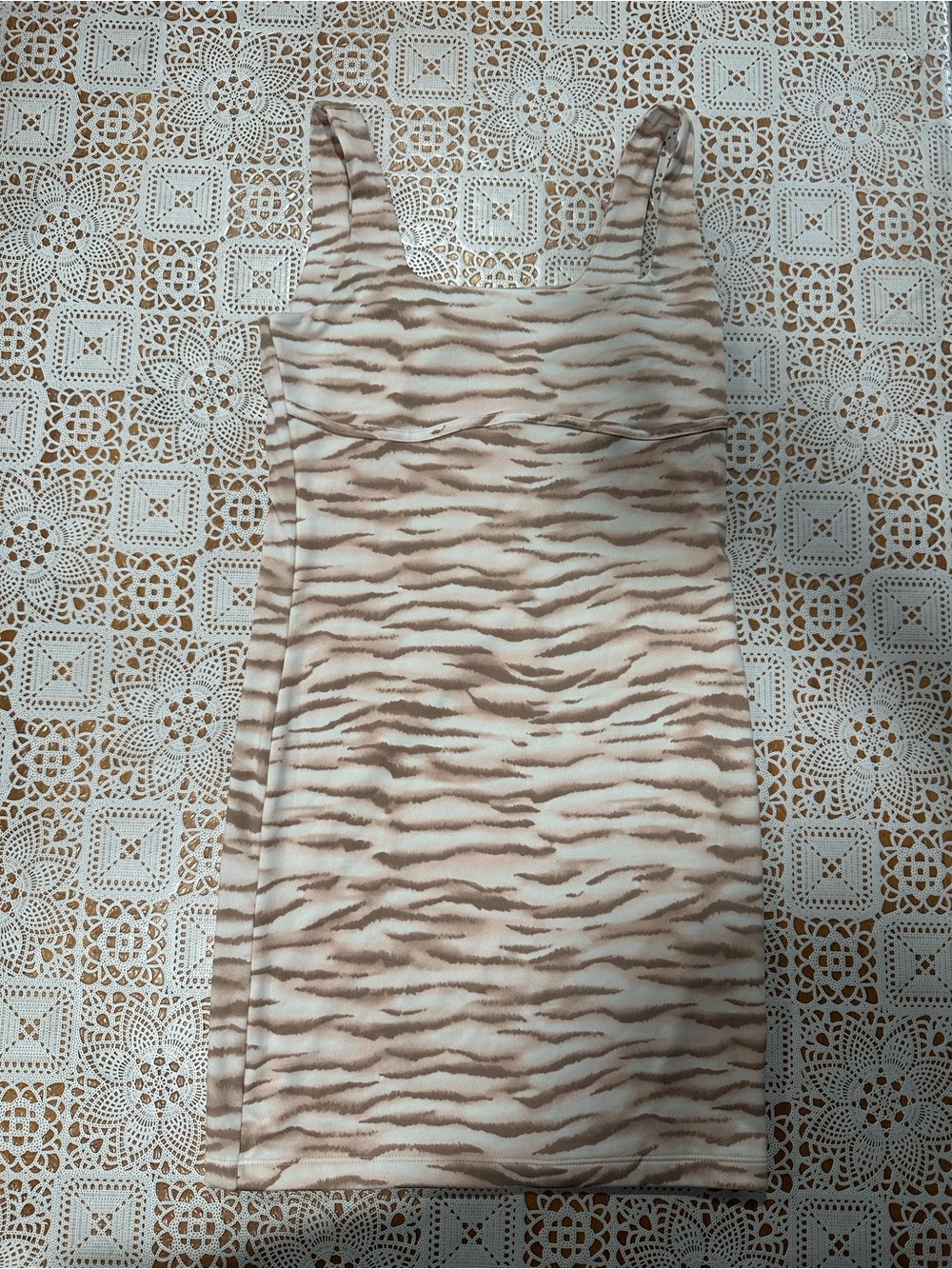 Forever 21 Beige Tiger Print Underbust Cutout Mini Dress M